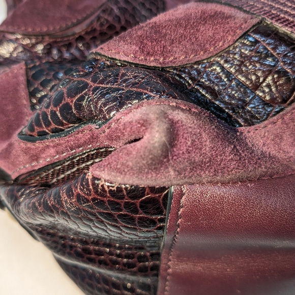 Coach Inlaid C Brooke plum purple leather/suede shoulder/ handbag Y2K hobo - Picture 5 of 10